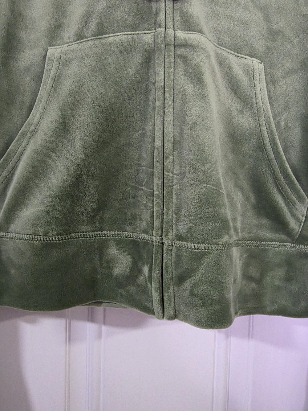 Juicy Couture Olive Green Velour Zip Hoodie - Picture 5 of 7